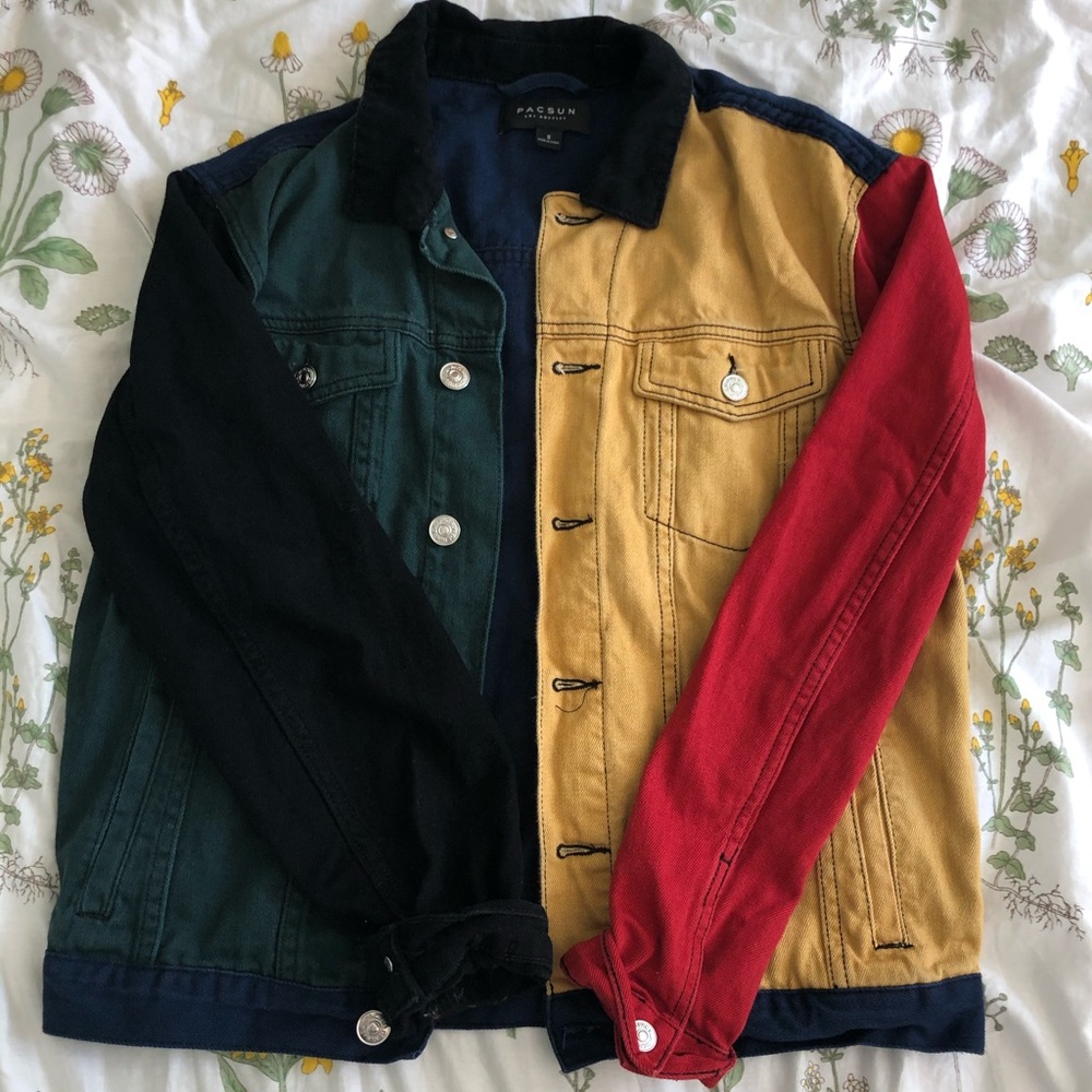 Pacsun multicolored jean jacket!